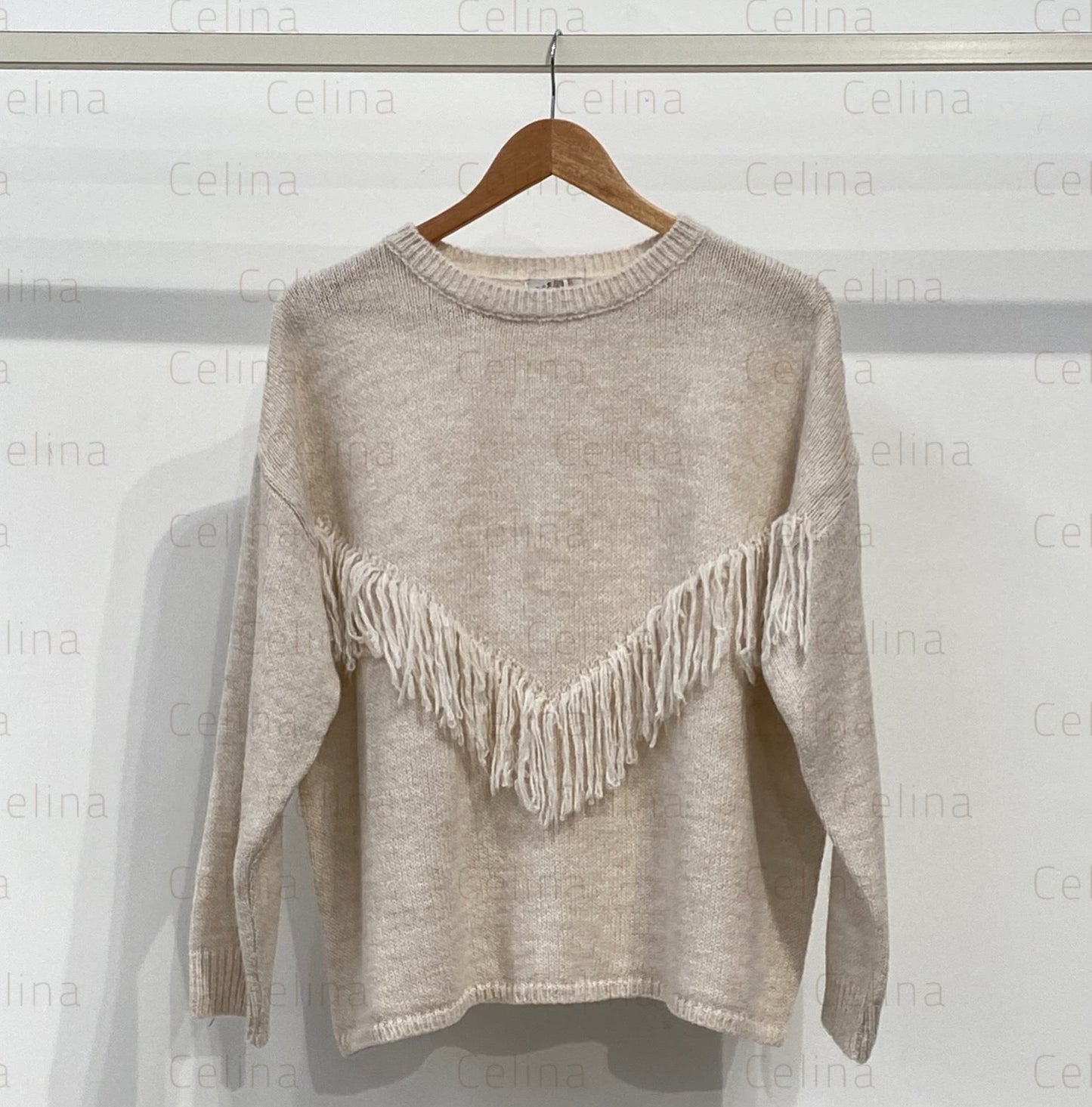 Jersey punto detalle fleco pecho