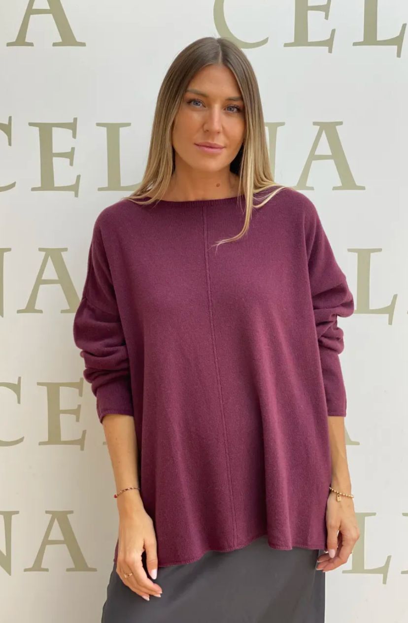 Jersey cashmere cuello barco