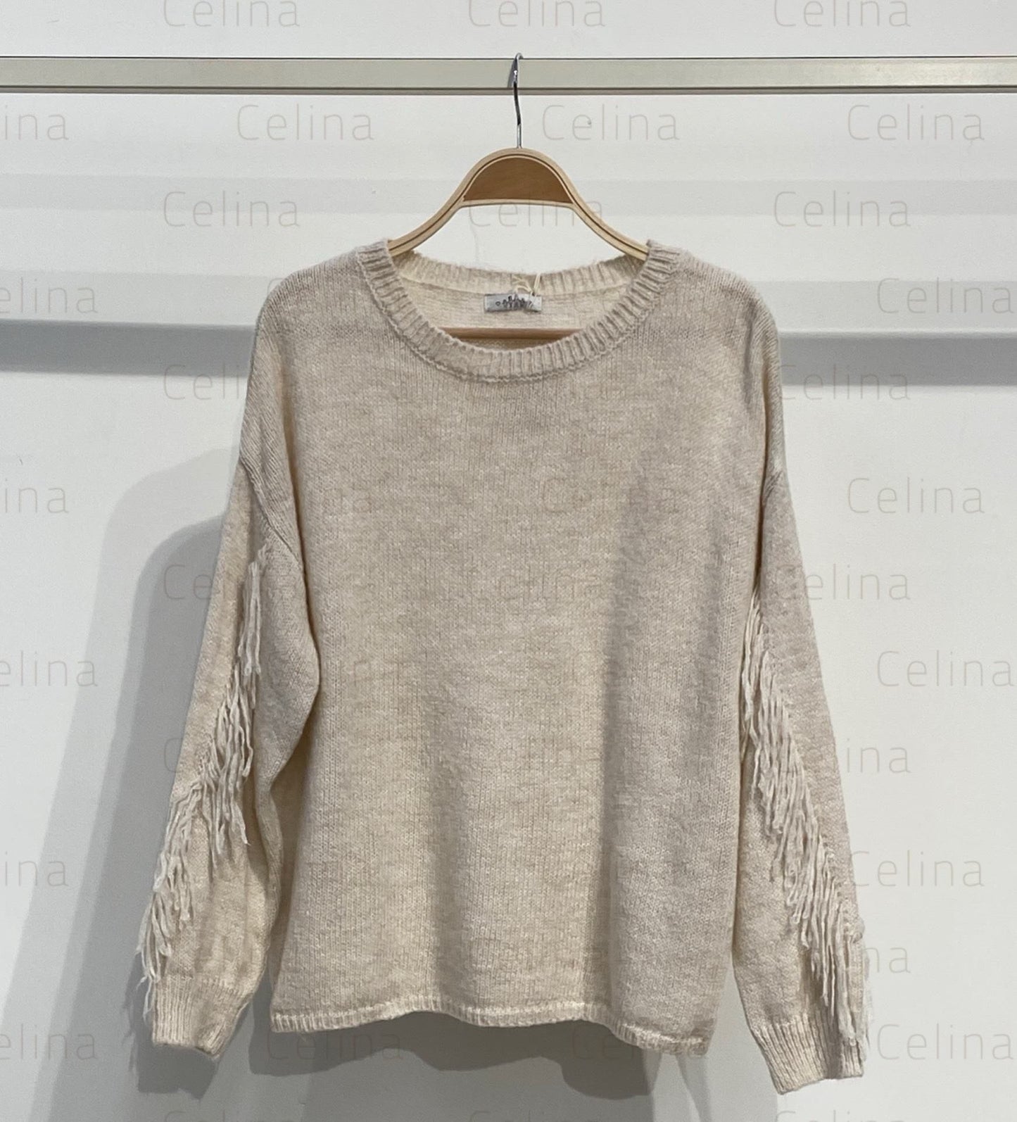 Jersey punto detalle fleco espalda