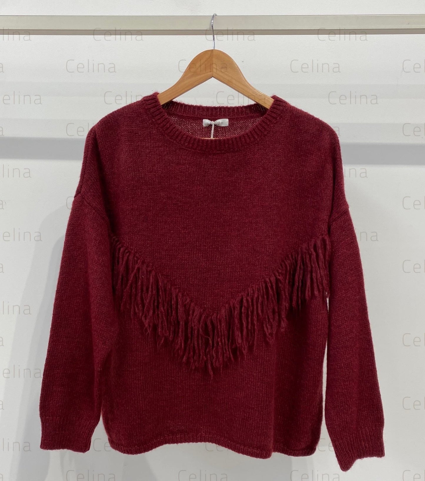 Jersey punto detalle fleco pecho