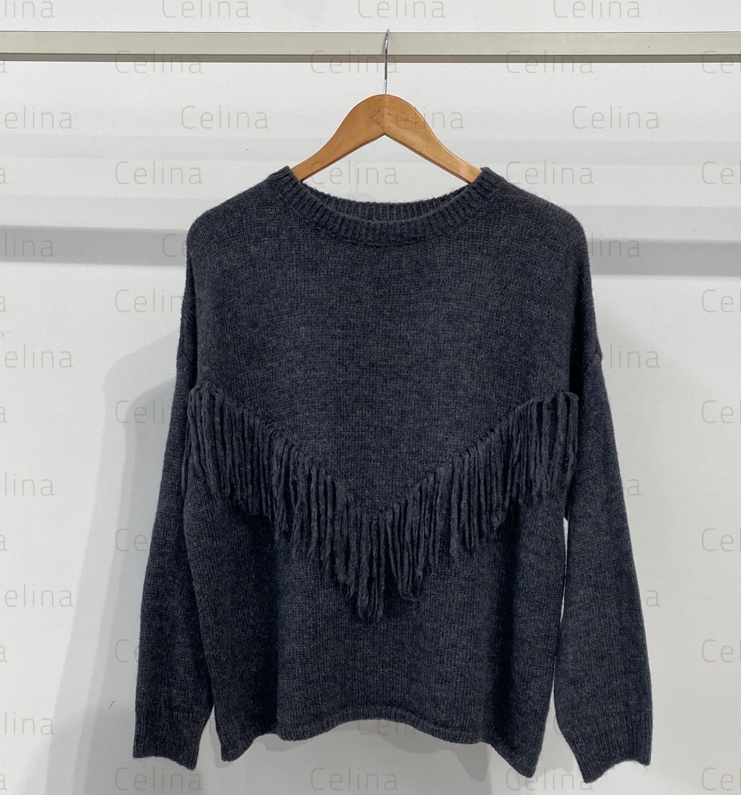 Jersey punto detalle fleco pecho