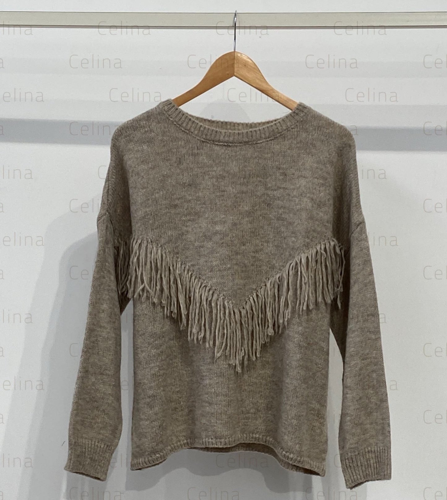 Jersey punto detalle fleco pecho