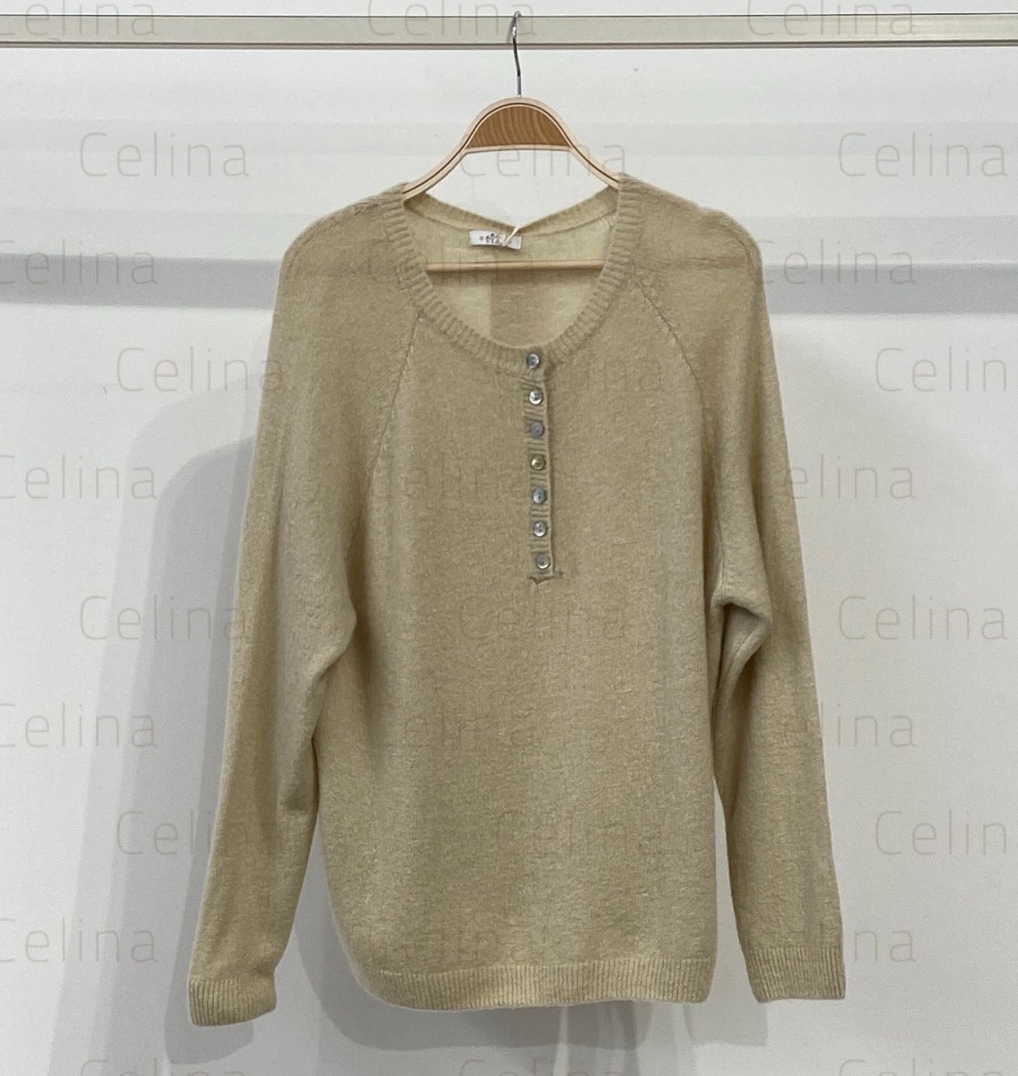 Jersey cuello caja botones