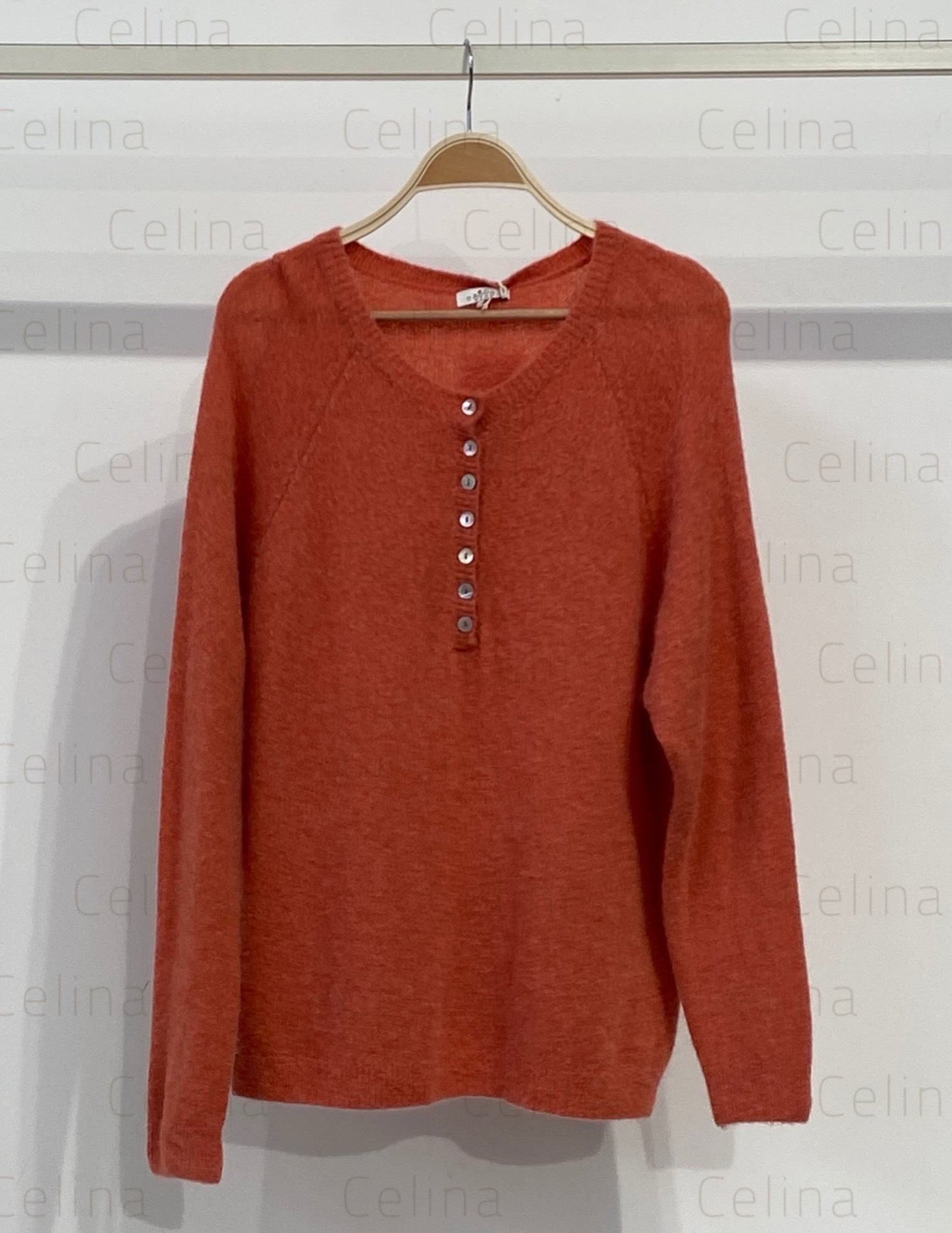 Jersey cuello caja botones