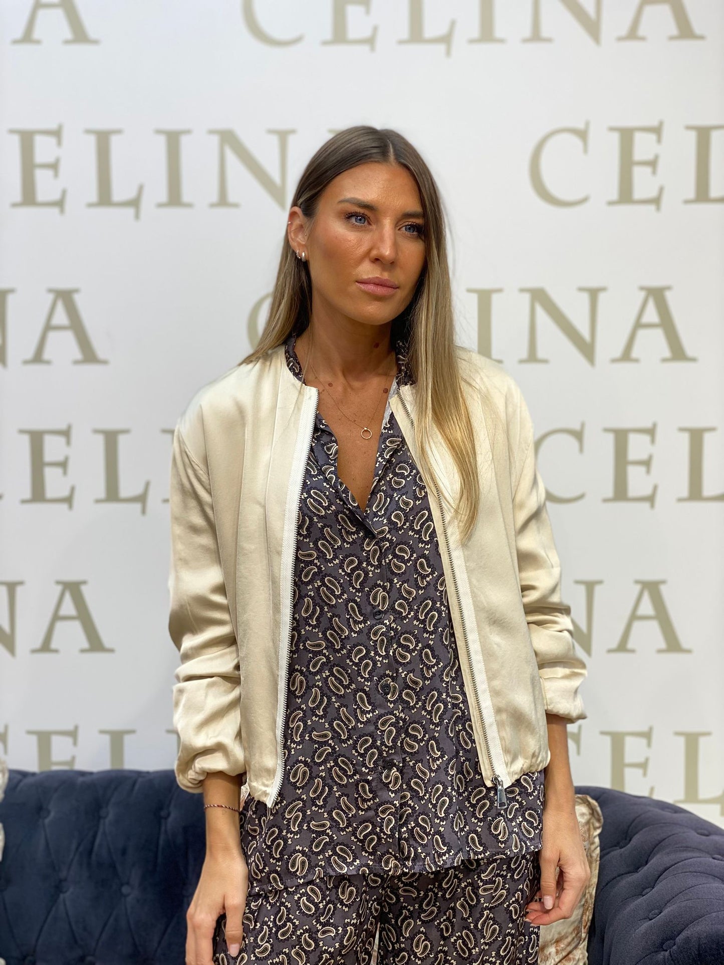 CANNES - CAMISA ESTAMPADA SATINADA