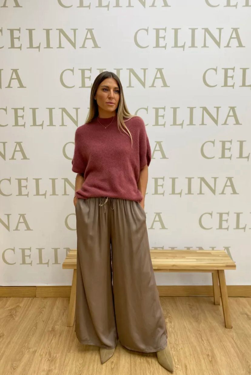 NIMES - PANTALÓN PALAZZO SATINADO