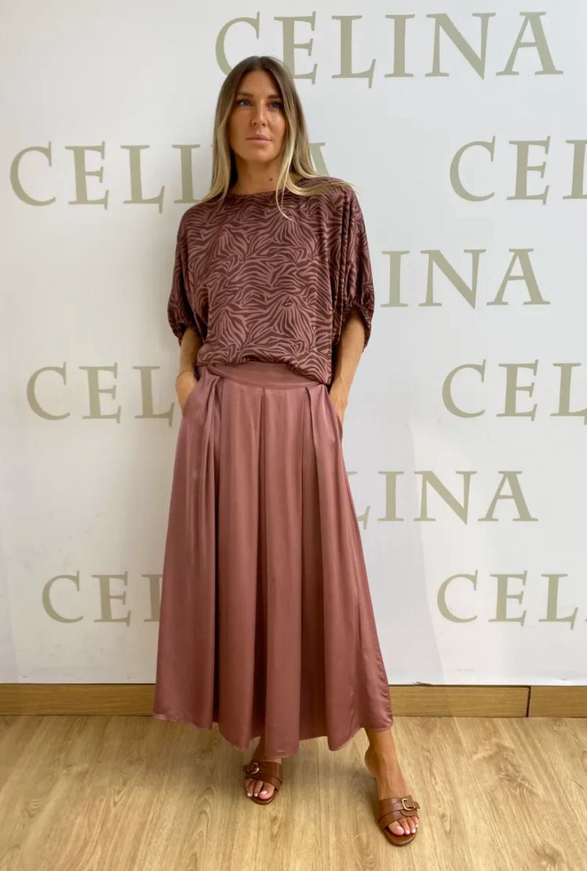 TOULOUSE - FALDA TABLAS SATINADO