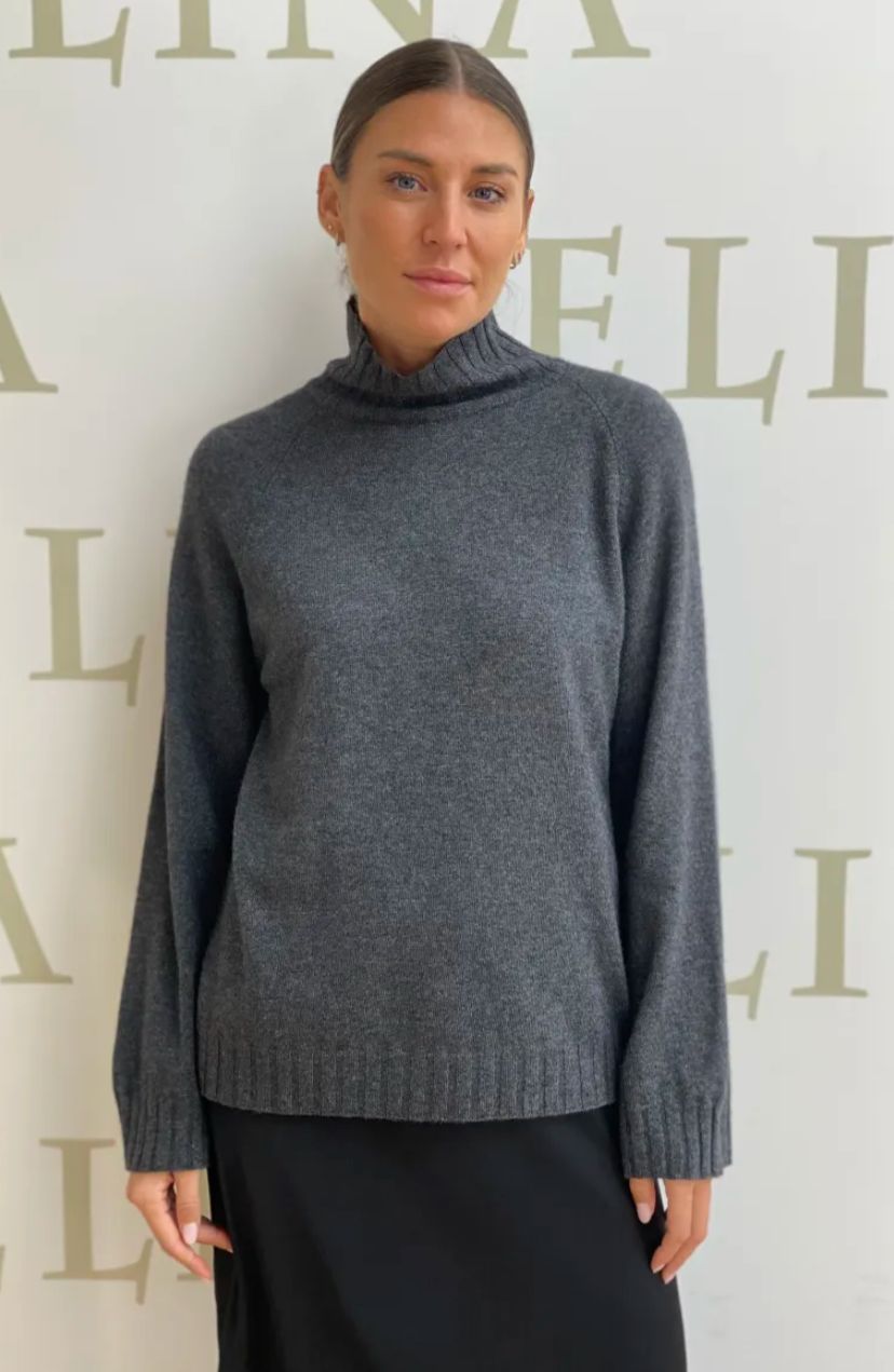 Jersey cashmere cuello subido