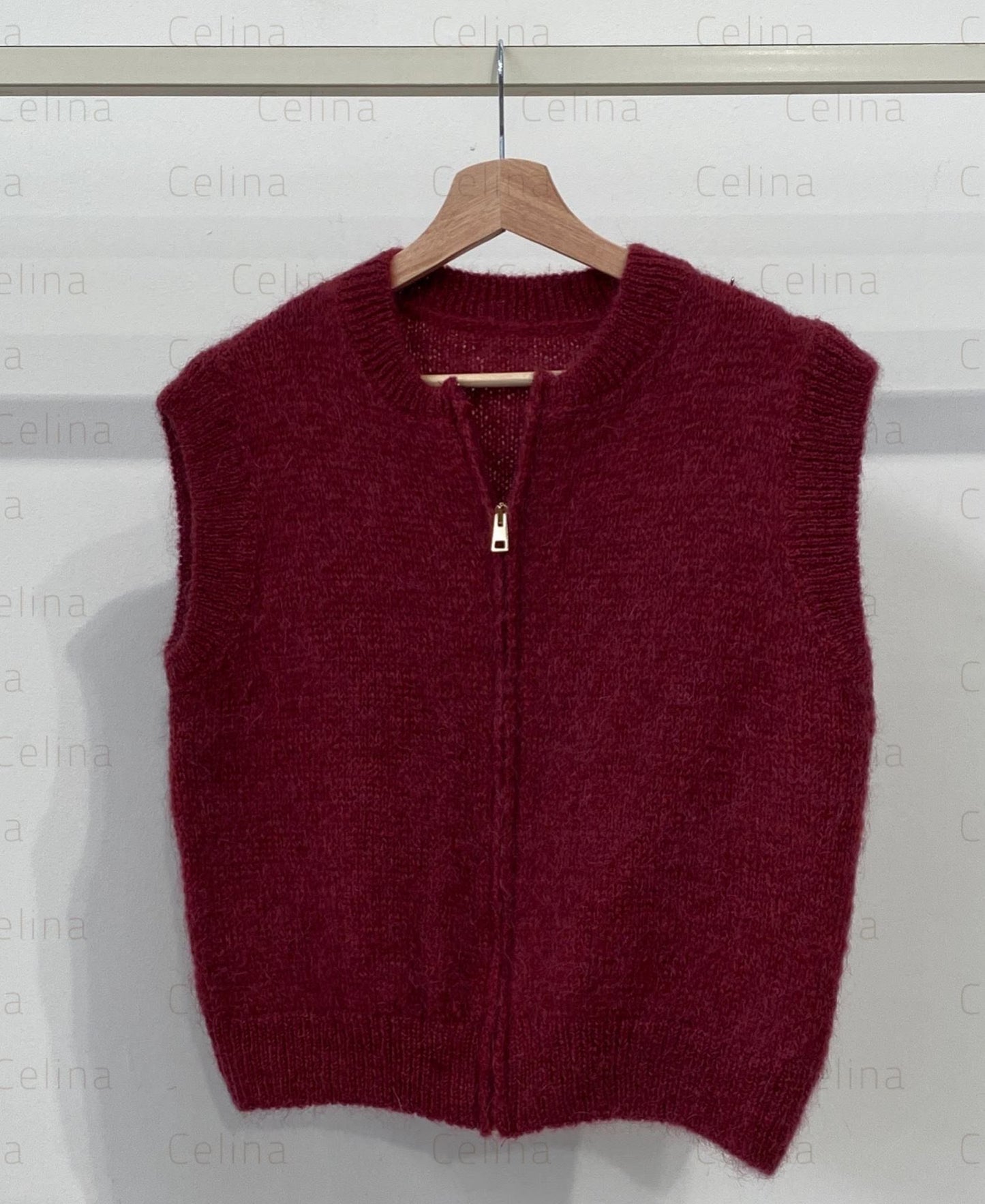 Chaleco mohair cremallera dorada