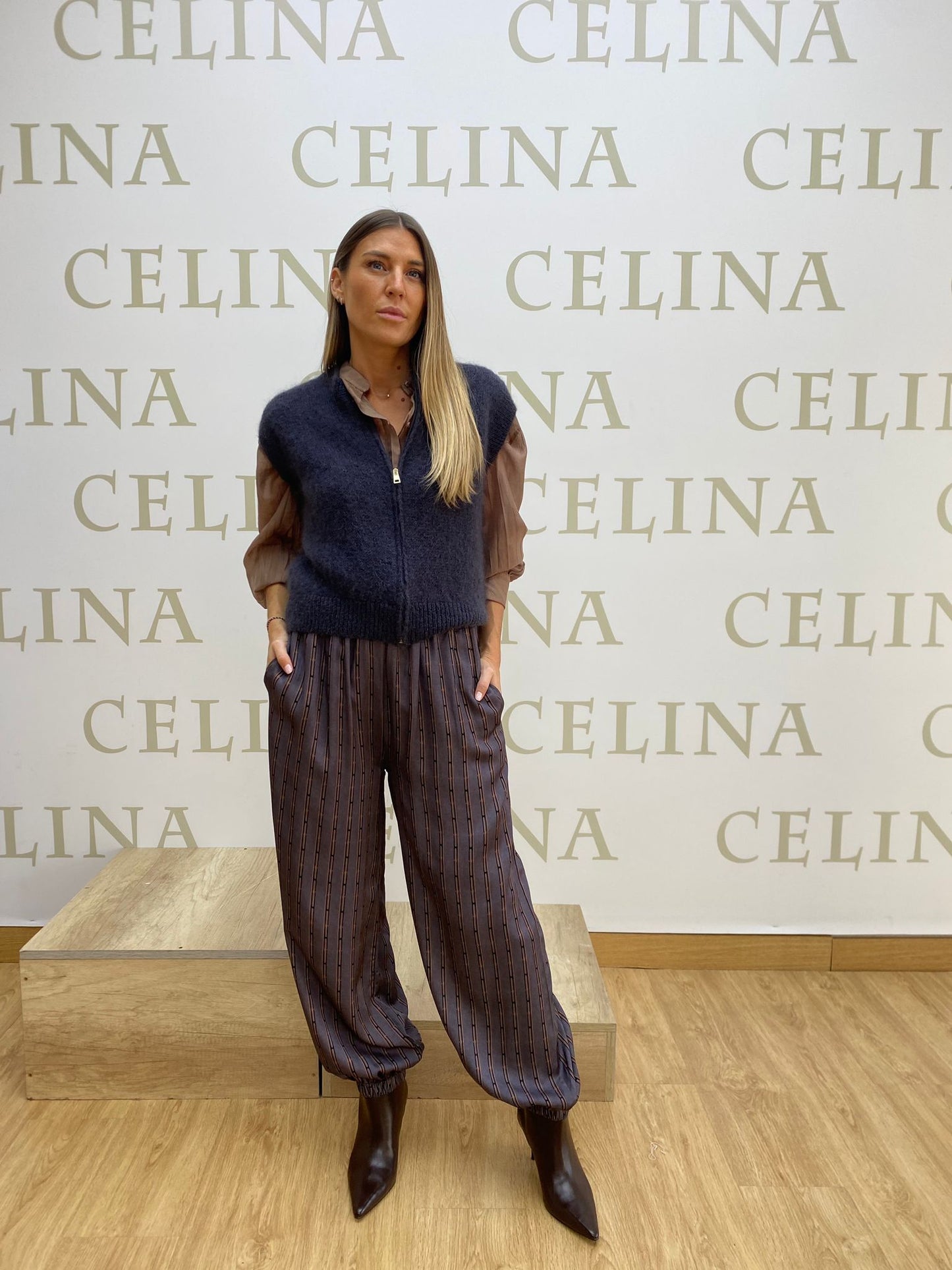 Chaleco mohair cremallera dorada