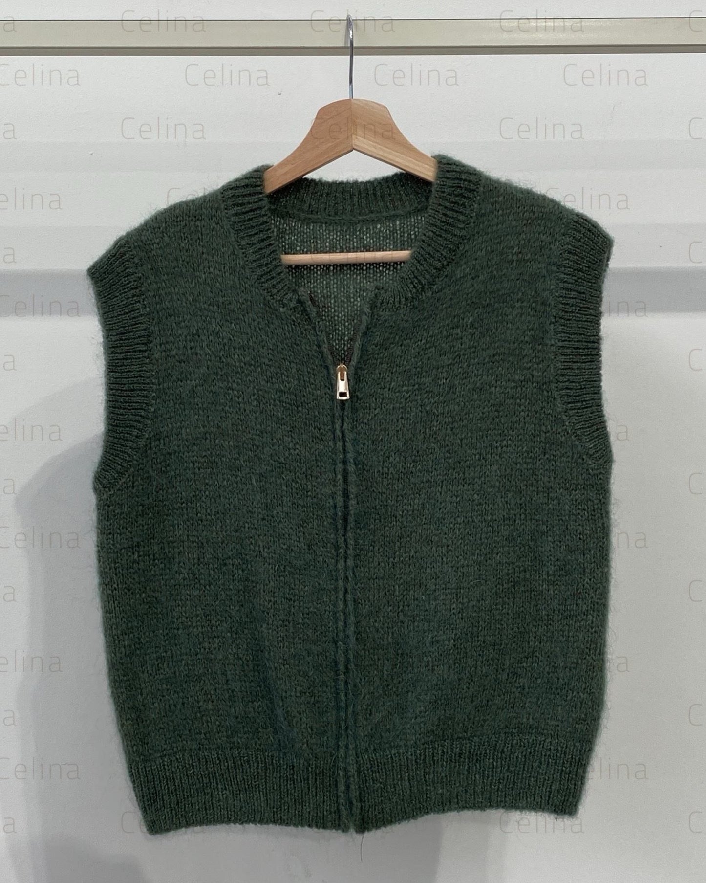 Chaleco mohair cremallera dorada