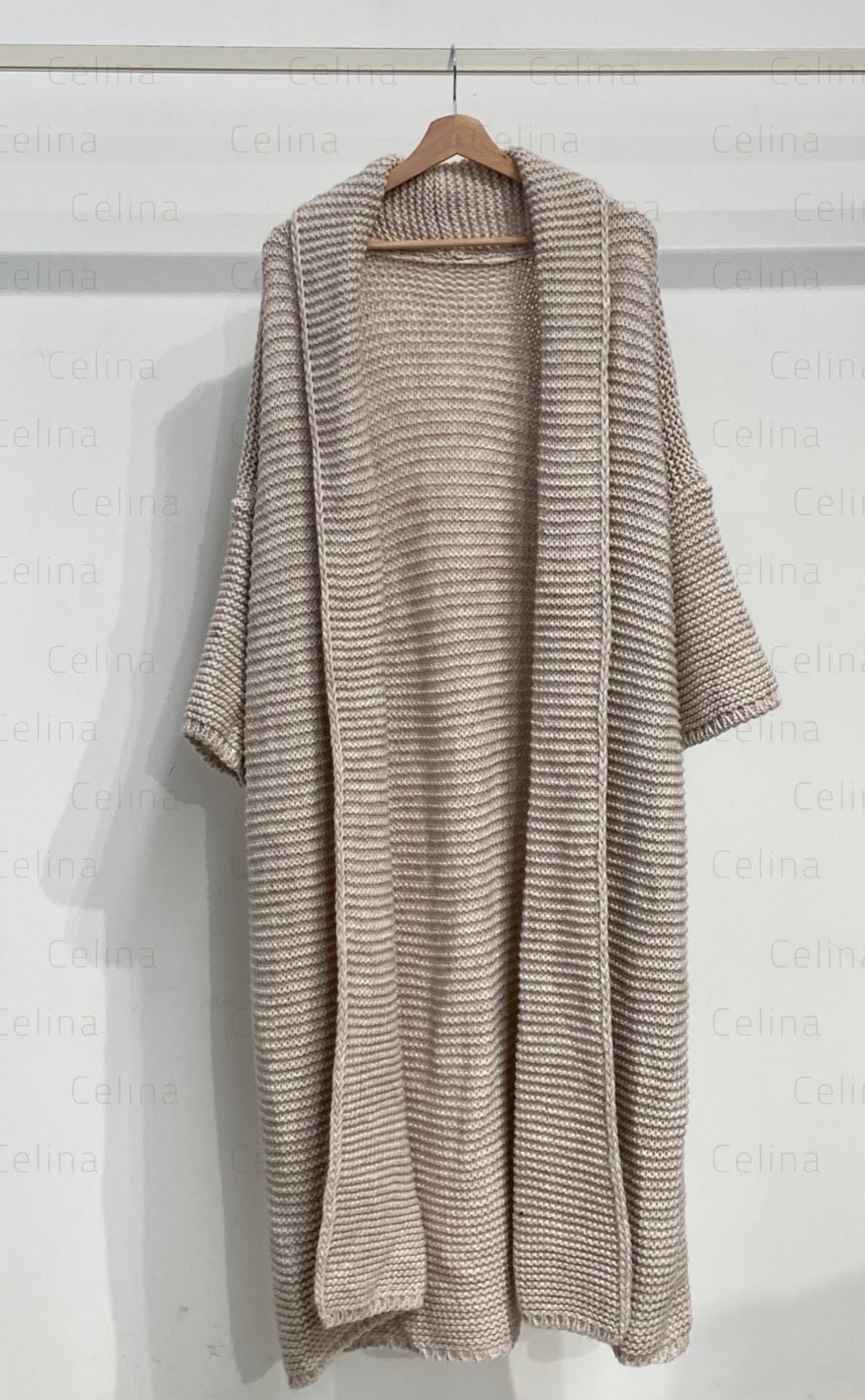 Cardigan punto grueso maxi