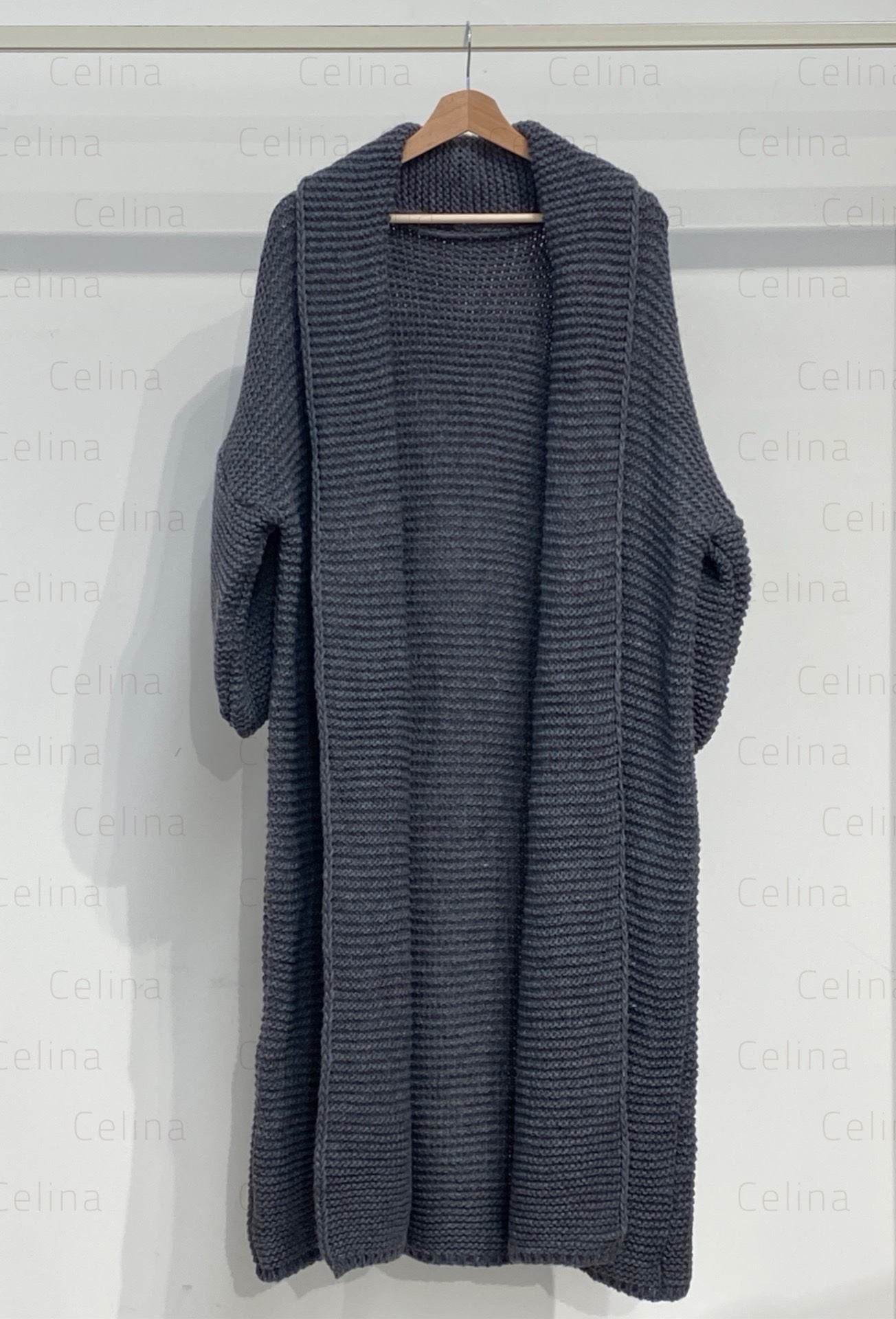 Cardigan punto grueso maxi