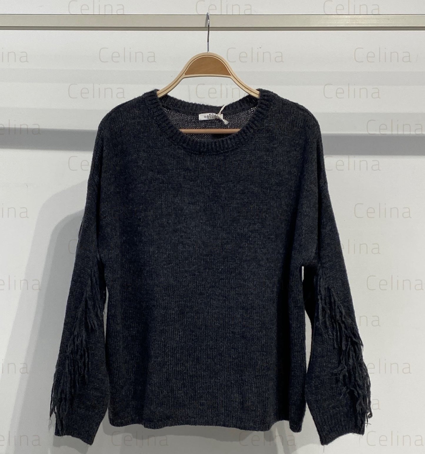 Jersey punto detalle fleco espalda