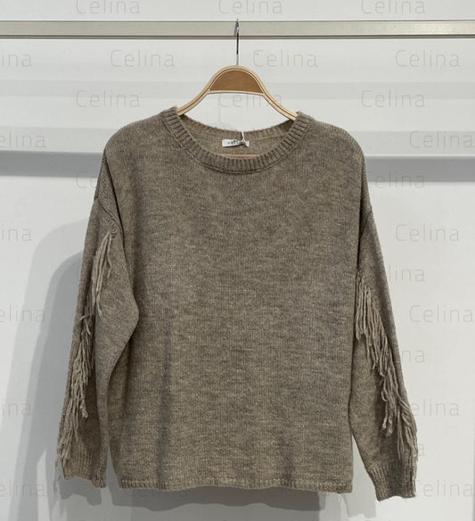 Jersey punto detalle fleco espalda