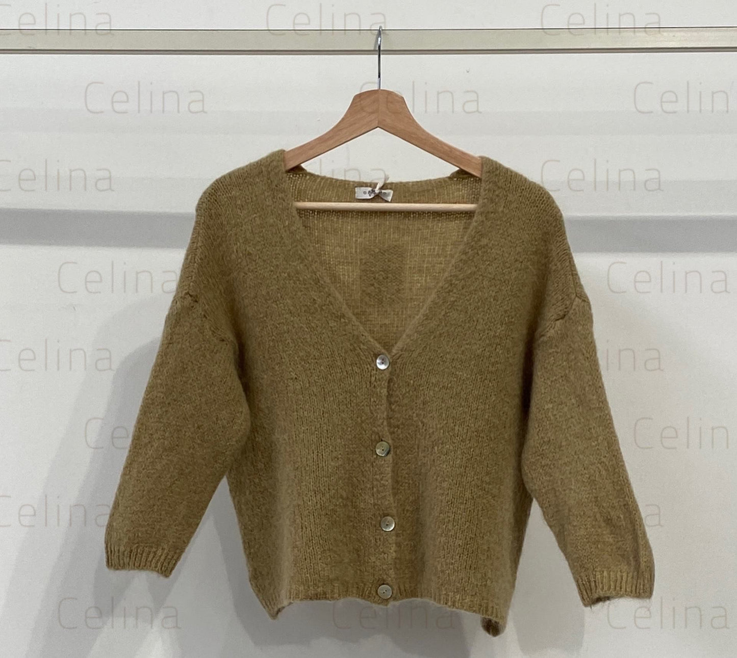 Chaqueta mohair cuello pico