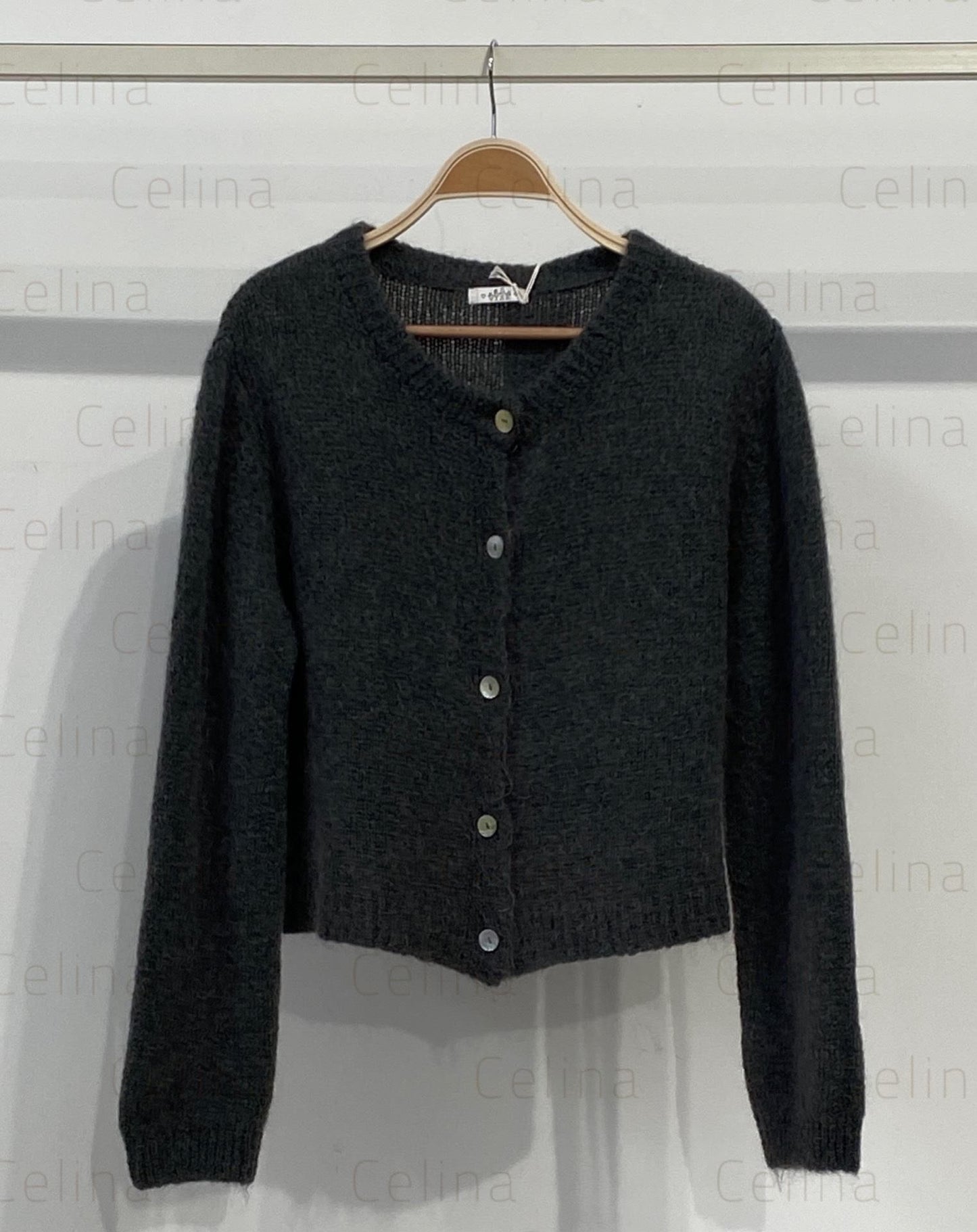 Chaqueta mohair cuello caja