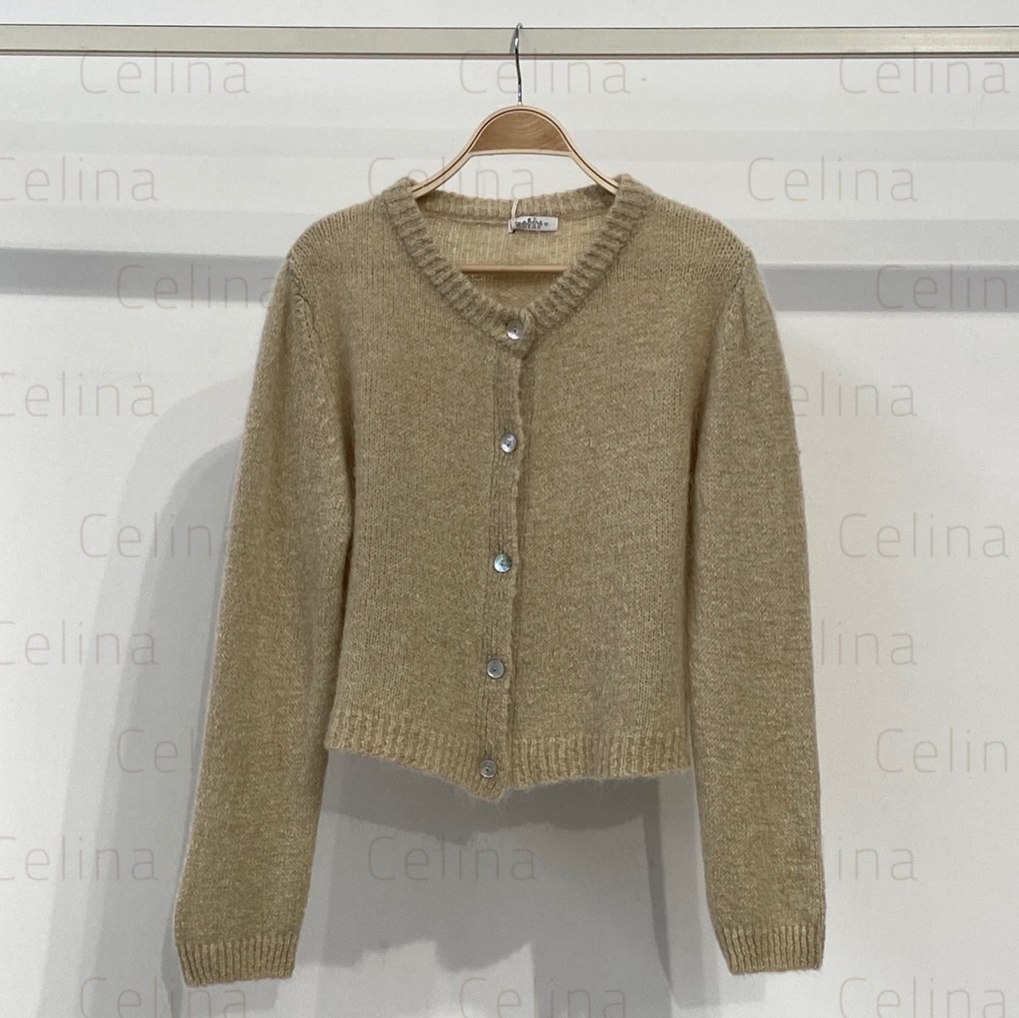 Chaqueta mohair cuello caja