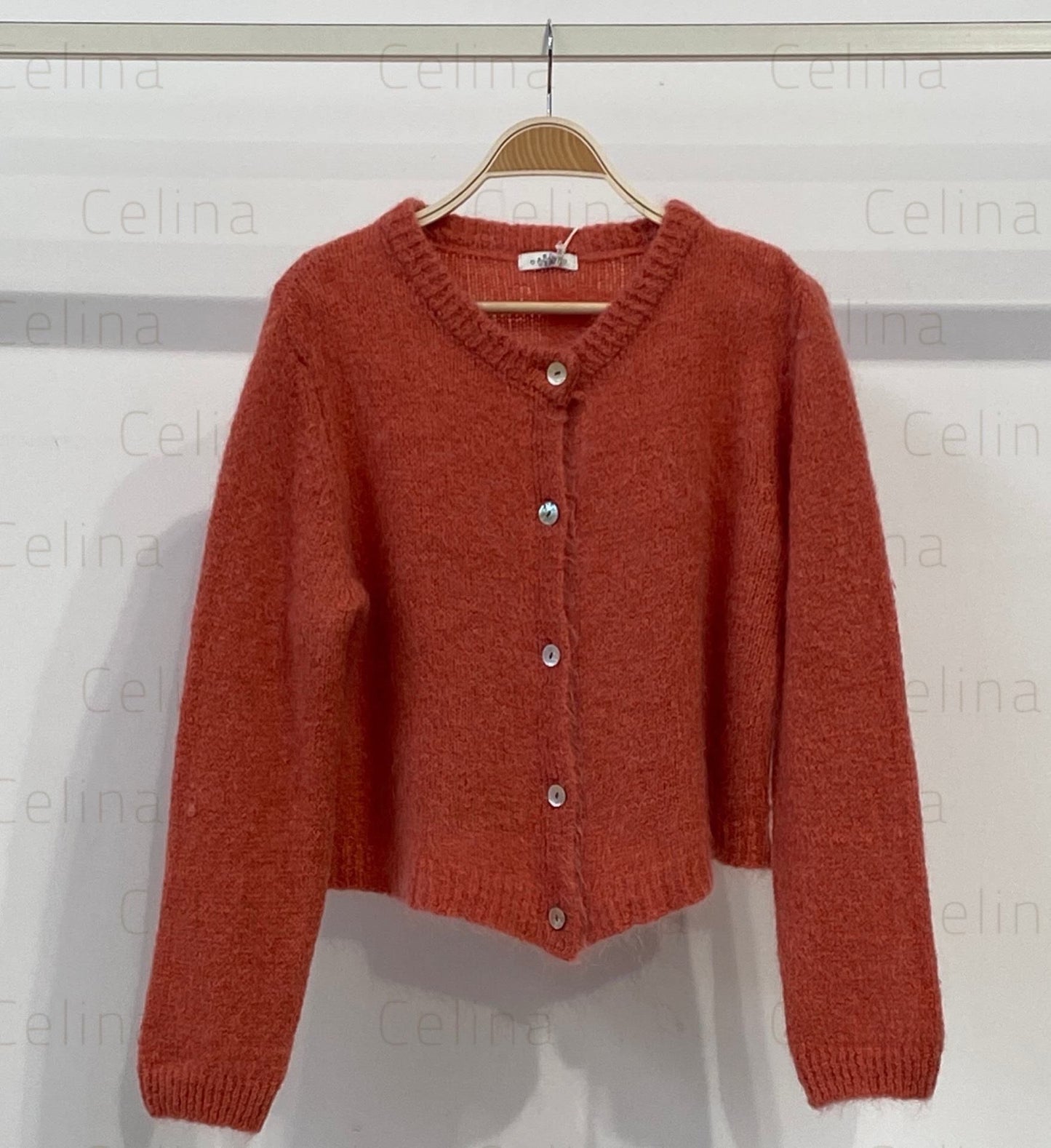 Chaqueta mohair cuello caja