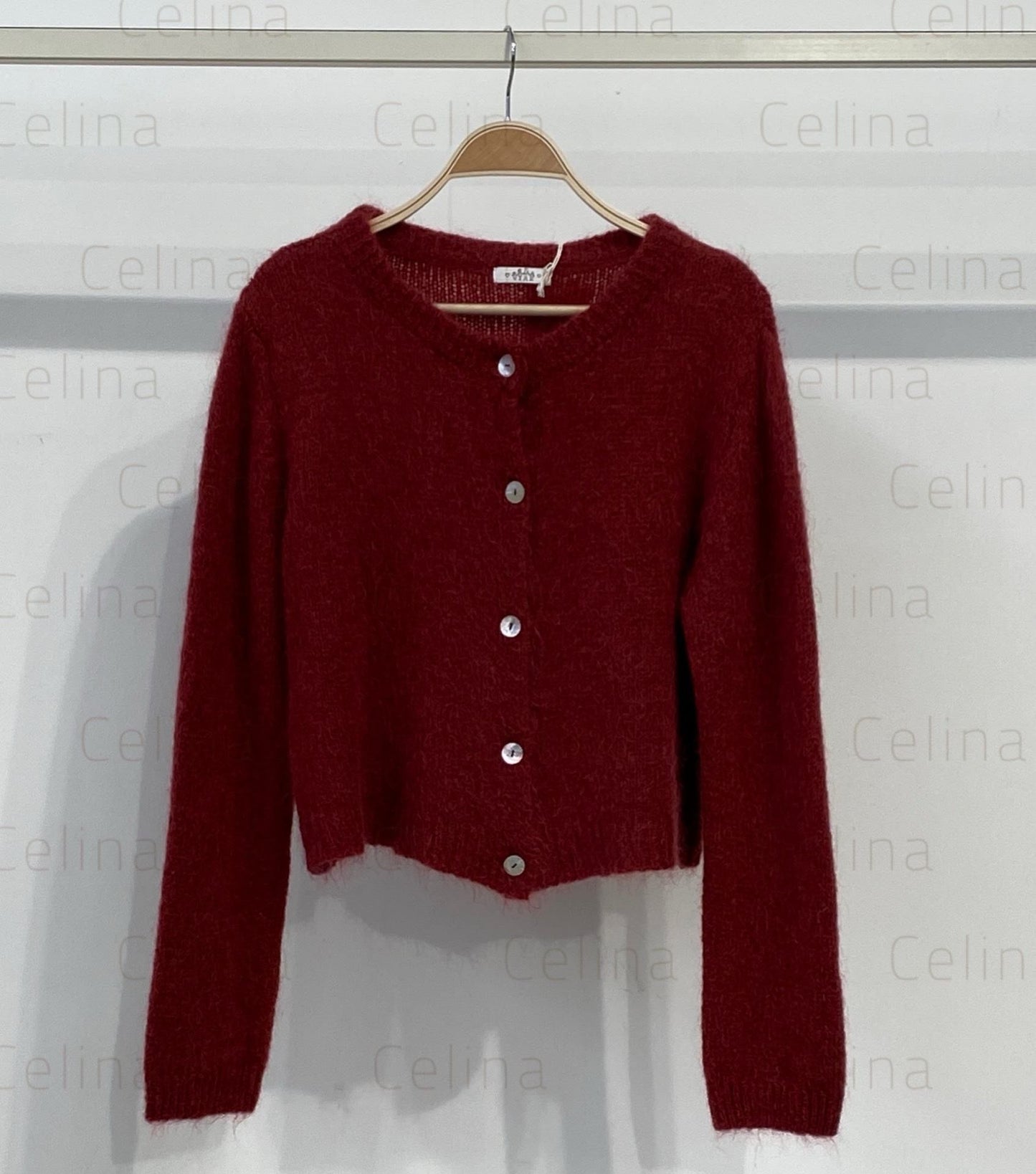 Chaqueta mohair cuello caja