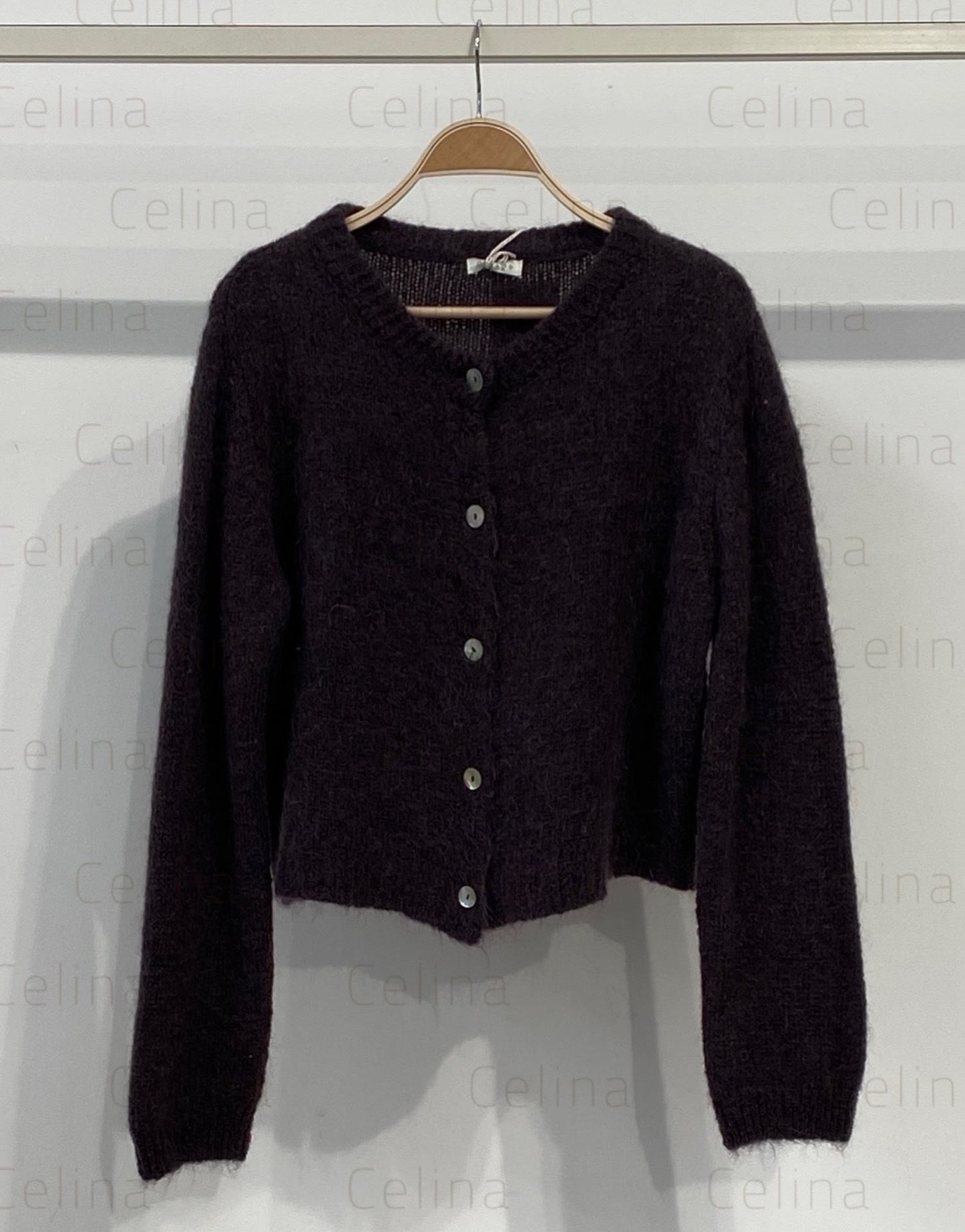 Chaqueta mohair cuello caja