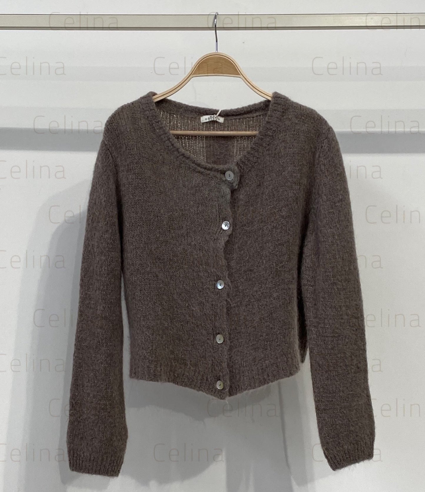 Chaqueta mohair cuello caja