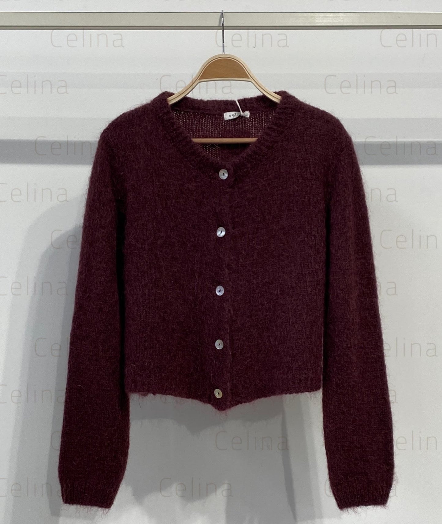 Chaqueta mohair cuello caja