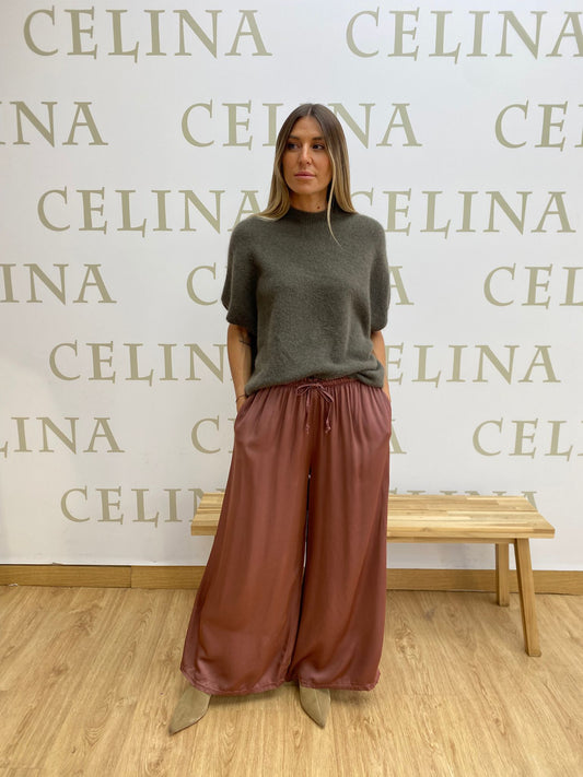 NIMES - PANTALÓN PALAZZO SATINADO